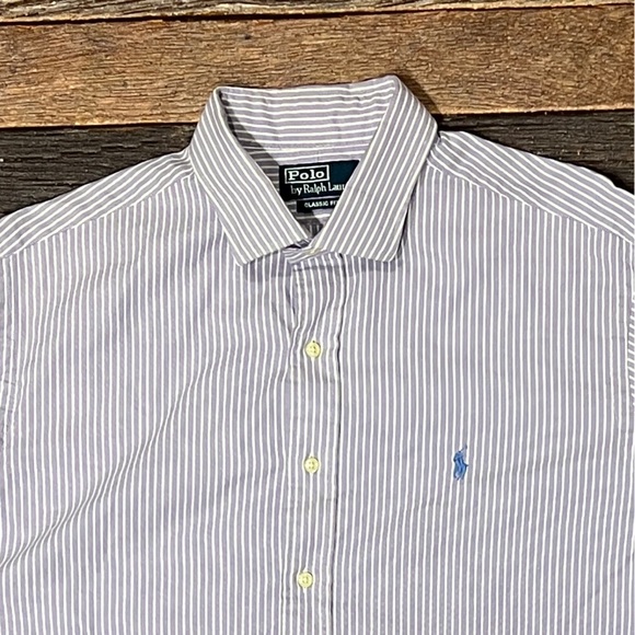 Polo Ralph Lauren Classic Fit Purple Long Sleeve Mens Button Down Shirt Classic - Picture 2 of 6